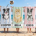Custom Pet Photo Quick-Dry Beach Towel, Custom Pet Name Gift for Dog Lovers - Personalized Beach Towel