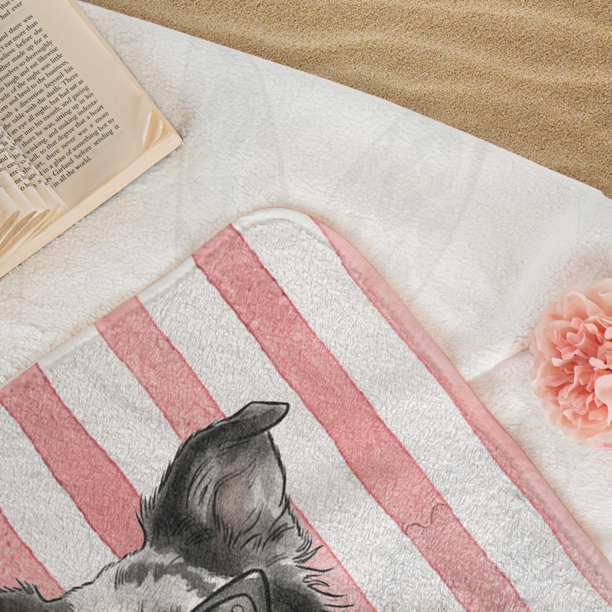 Custom Pet Photo Quick-Dry Beach Towel, Custom Pet Name Gift for Dog Lovers - Personalized Beach Towel
