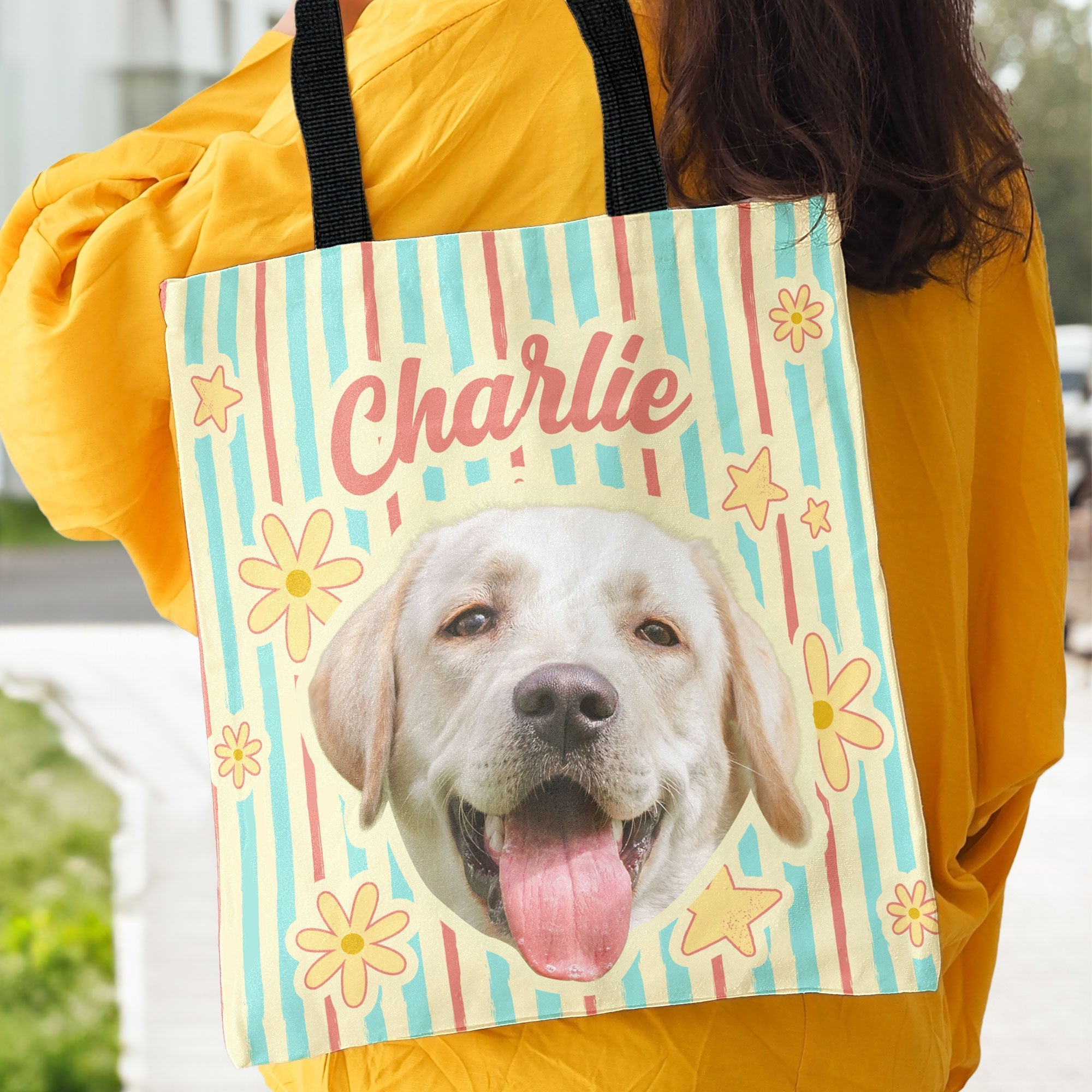 Custom Pet Photo - Vintage Bag For Dog Mom, Cat Mom - Personalized Tote Bag