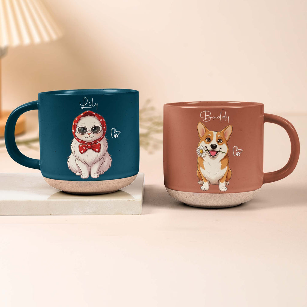 Custom Pet Portrait Cartoon Art Style Gifts For Pet Lovers - Personalized Mug