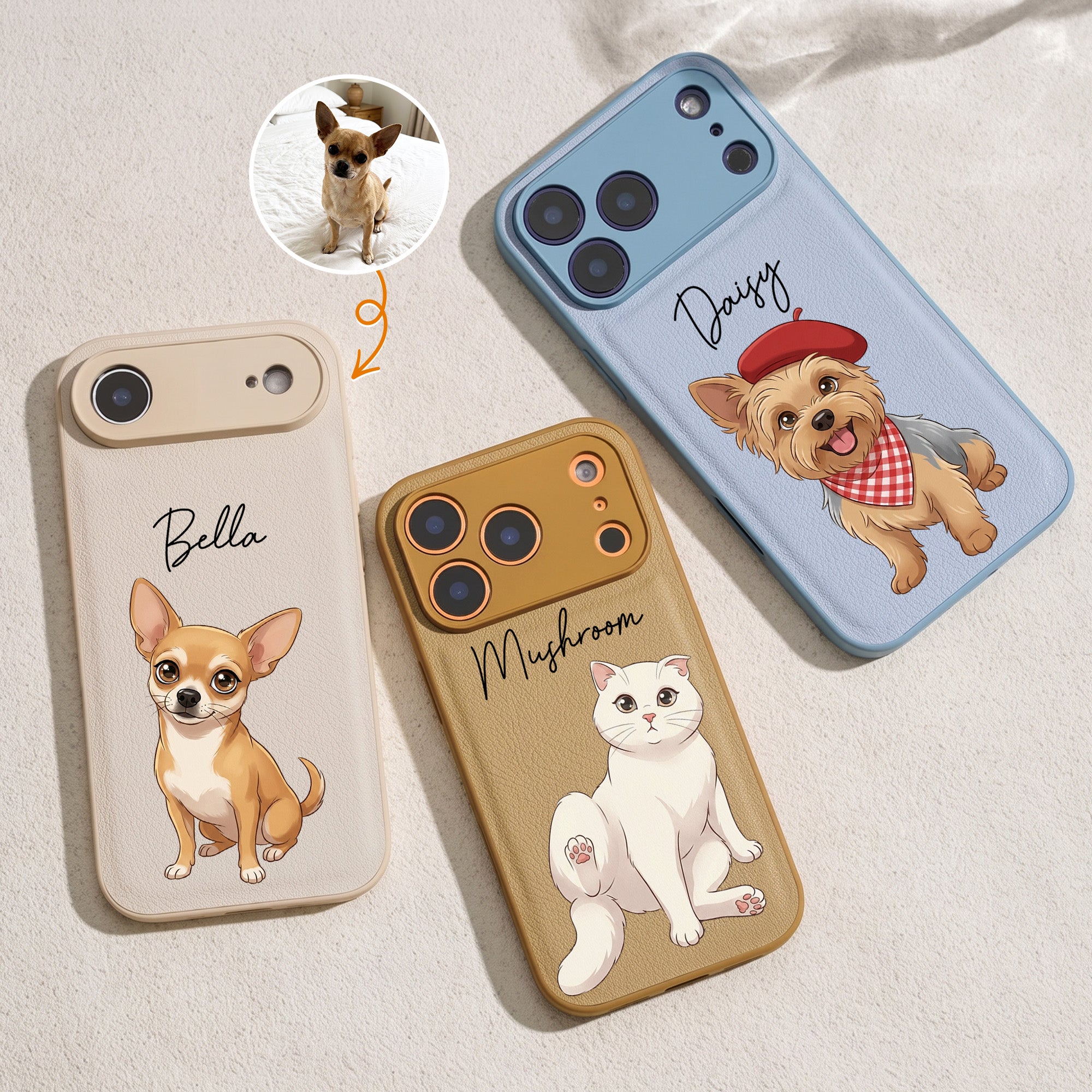 Custom Pet Portrait Cartoon Style Art New Version - Personalized Phone Case