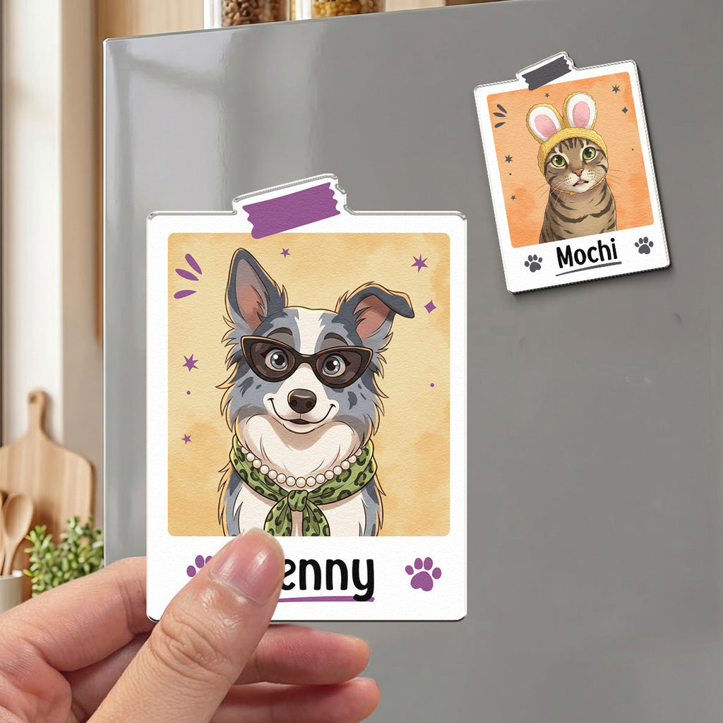 Custom Pet Portrait Cartoon Style Colorful - Personalized Magnet