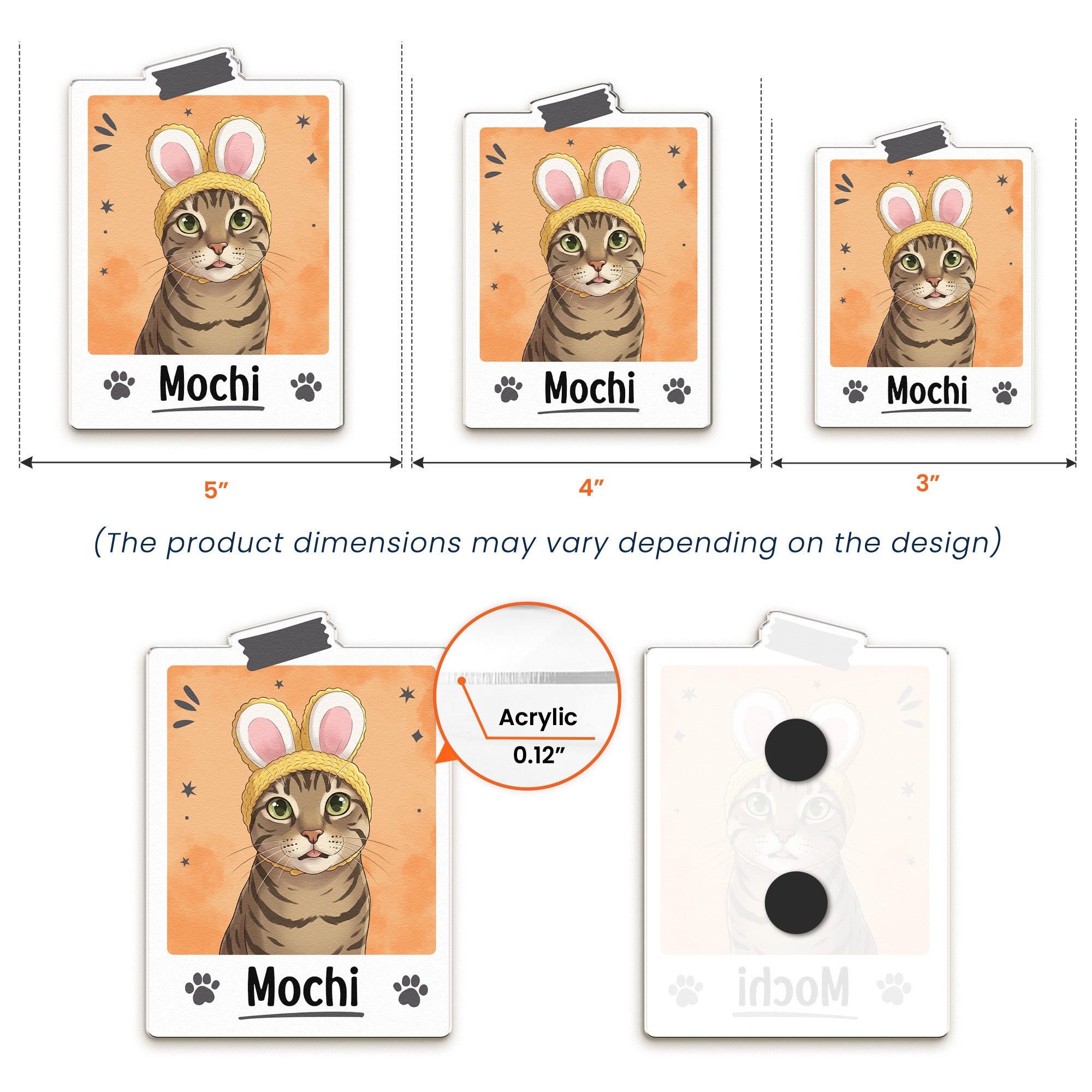 Custom Pet Portrait Cartoon Style Colorful - Personalized Magnet