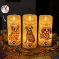 Custom Pet Portrait Day Of The Dead Mexican Hispanic Style - Personalized Candles