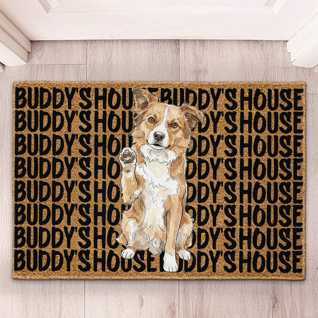 Custom Pet Portrait & Name Watercolor Style - Personalized Doormat
