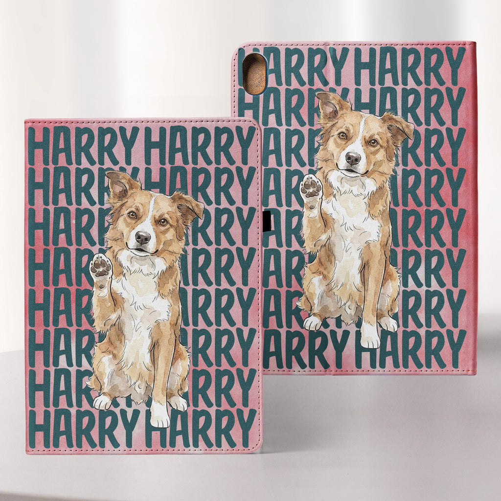 Custom Pet Portrait & Name Watercolor Style - Personalized Ipad Case