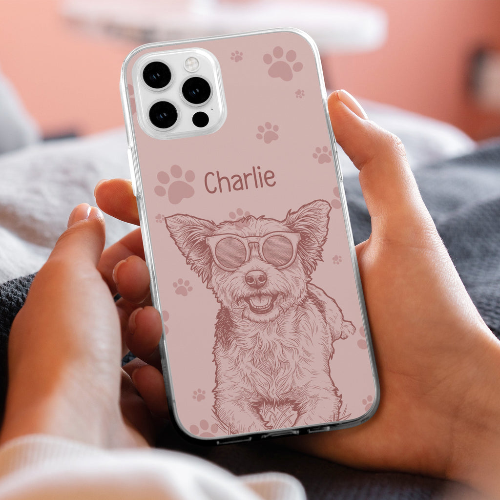 Custom Pet Portrait Sketch Line Art New Version Gifts For Pet Lovers - Personalized Phone Case