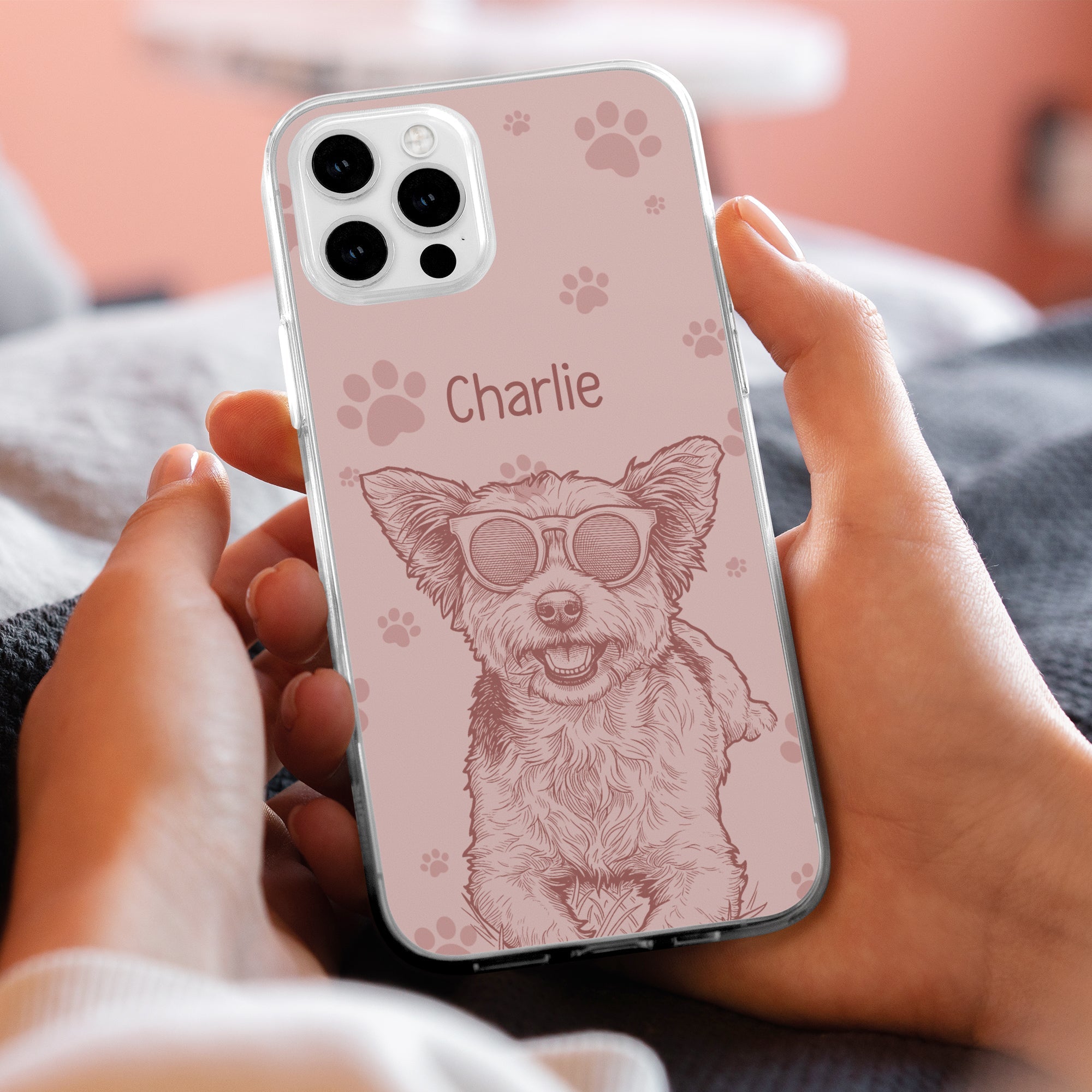 Custom Pet Portrait Sketch Line Art New Version Gifts For Pet Lovers - Personalized Phone Case