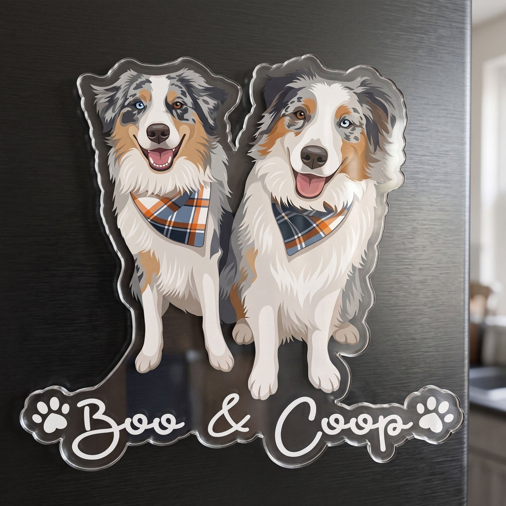 Custom Pet Portrait - Turn Photo Into Art, Gifts For Dog Lovers, Cat Lovers - Personalized Magnet