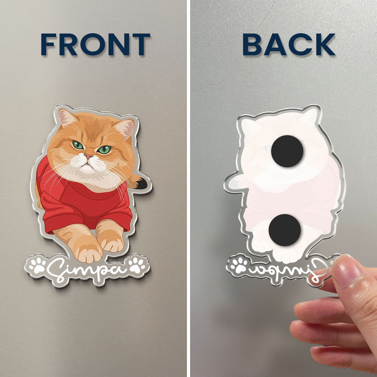 Custom Pet Portrait - Turn Photo Into Art, Gifts For Dog Lovers, Cat Lovers - Personalized Magnet