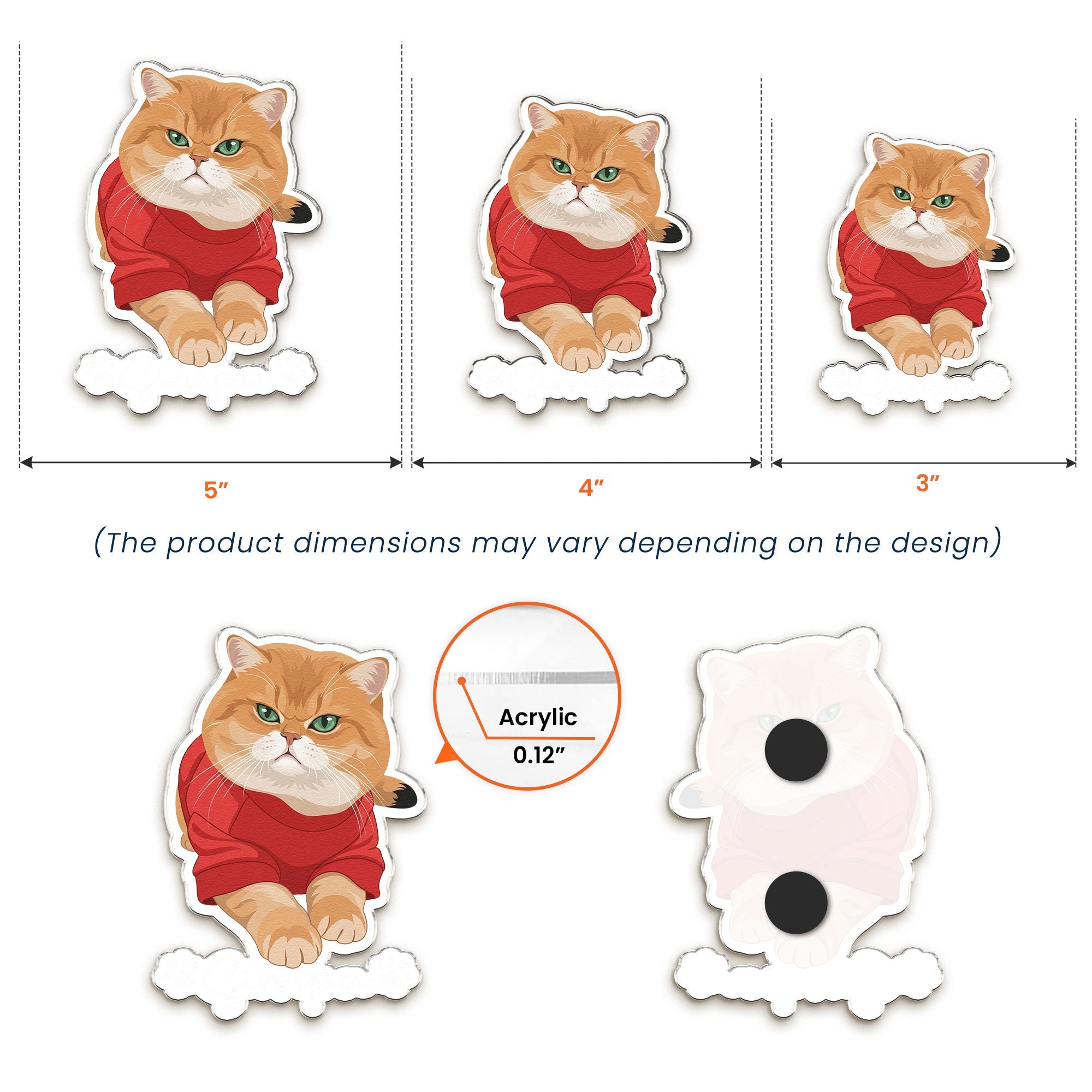 Custom Pet Portrait - Turn Photo Into Art, Gifts For Dog Lovers, Cat Lovers - Personalized Magnet