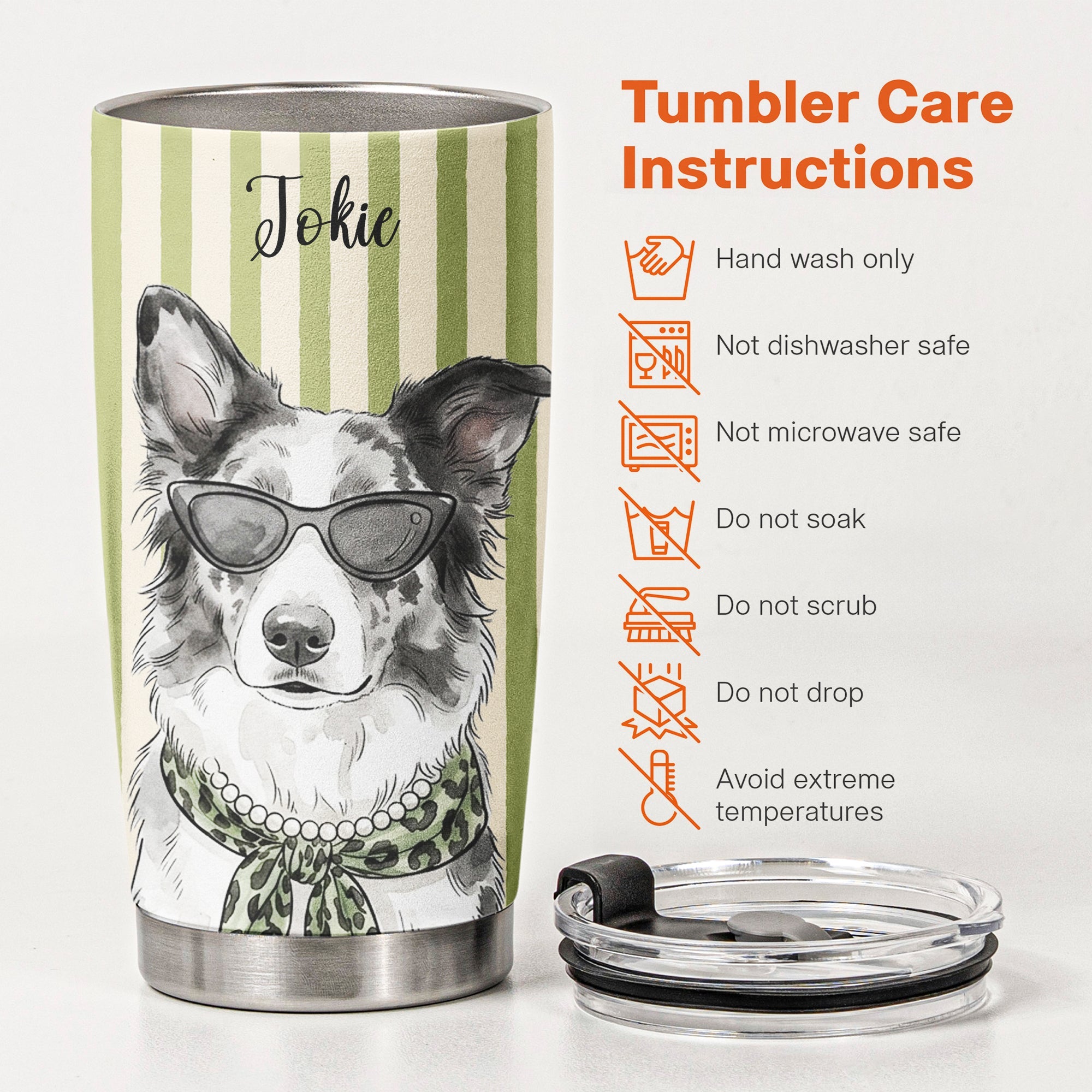 Custom Pet Portrait Watercolor Art Gift For Dog Mom, Cat Mom - Personalized Tumbler Cup