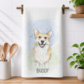 Custom Pet Portrait Watercolor Art New Home Gifts For Pet Lovers - Personalized Kitchen Towel