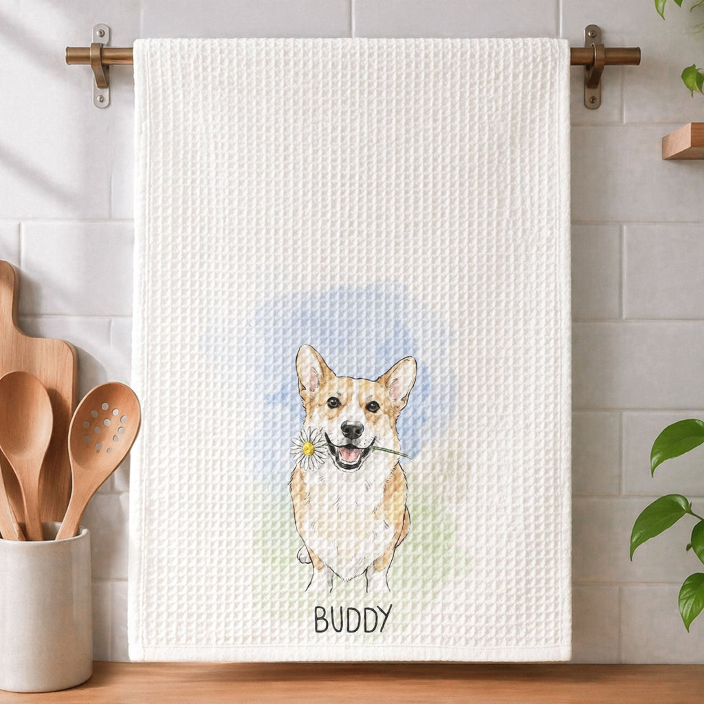 Custom Pet Portrait Watercolor Art New Home Gifts For Pet Lovers - Personalized Kitchen Towel