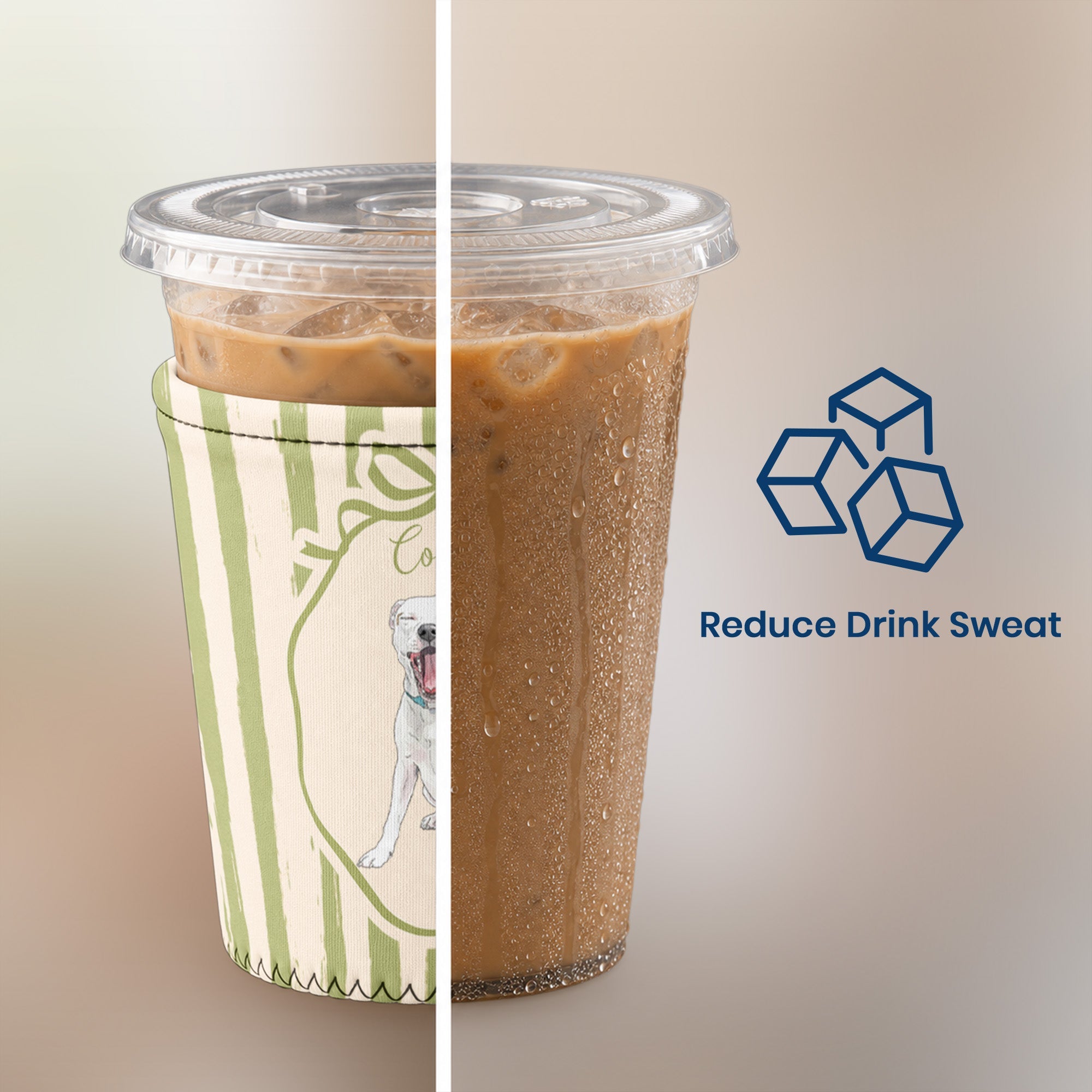 Custom Pet Portrait Watercolor Art - Personalized Iced Coffee Sleeve