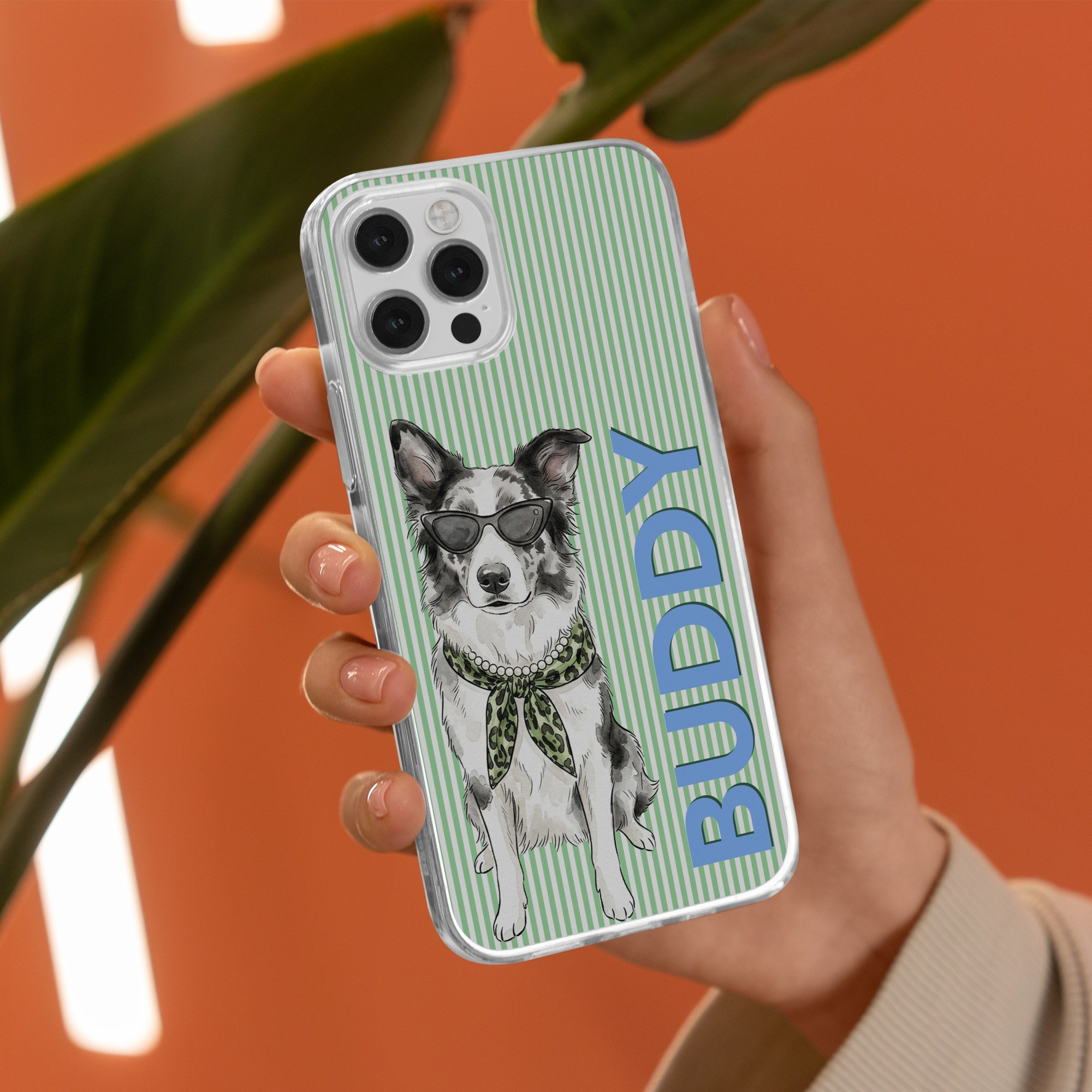 Custom Pet Portrait Watercolor Art With Colorful Name - Personalized Phone Case