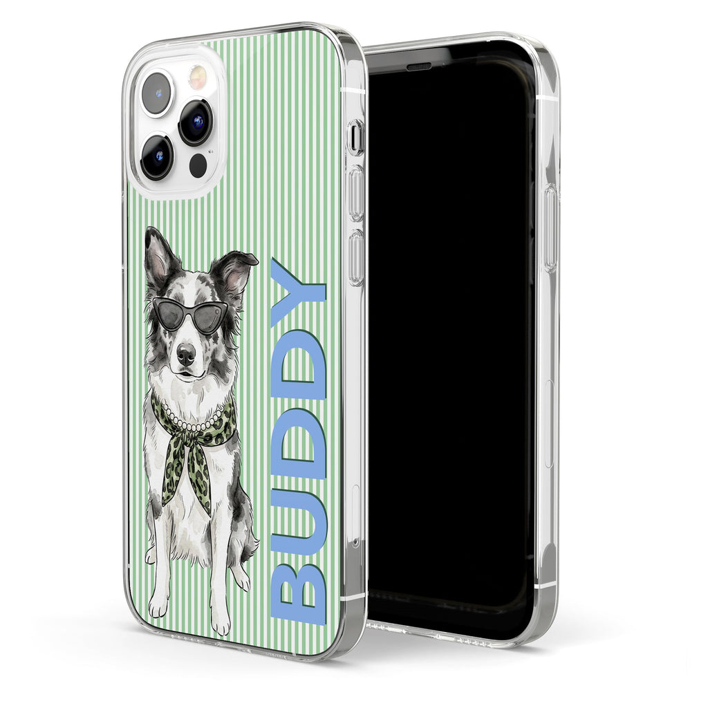 Custom Pet Portrait Watercolor Art With Colorful Name - Personalized Phone Case