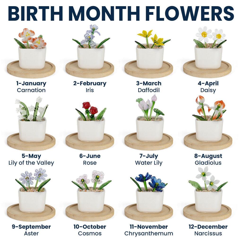 Custom Pet Portrait Watercolor Custom Glass Birth Flower - Personalized Plant Pot
