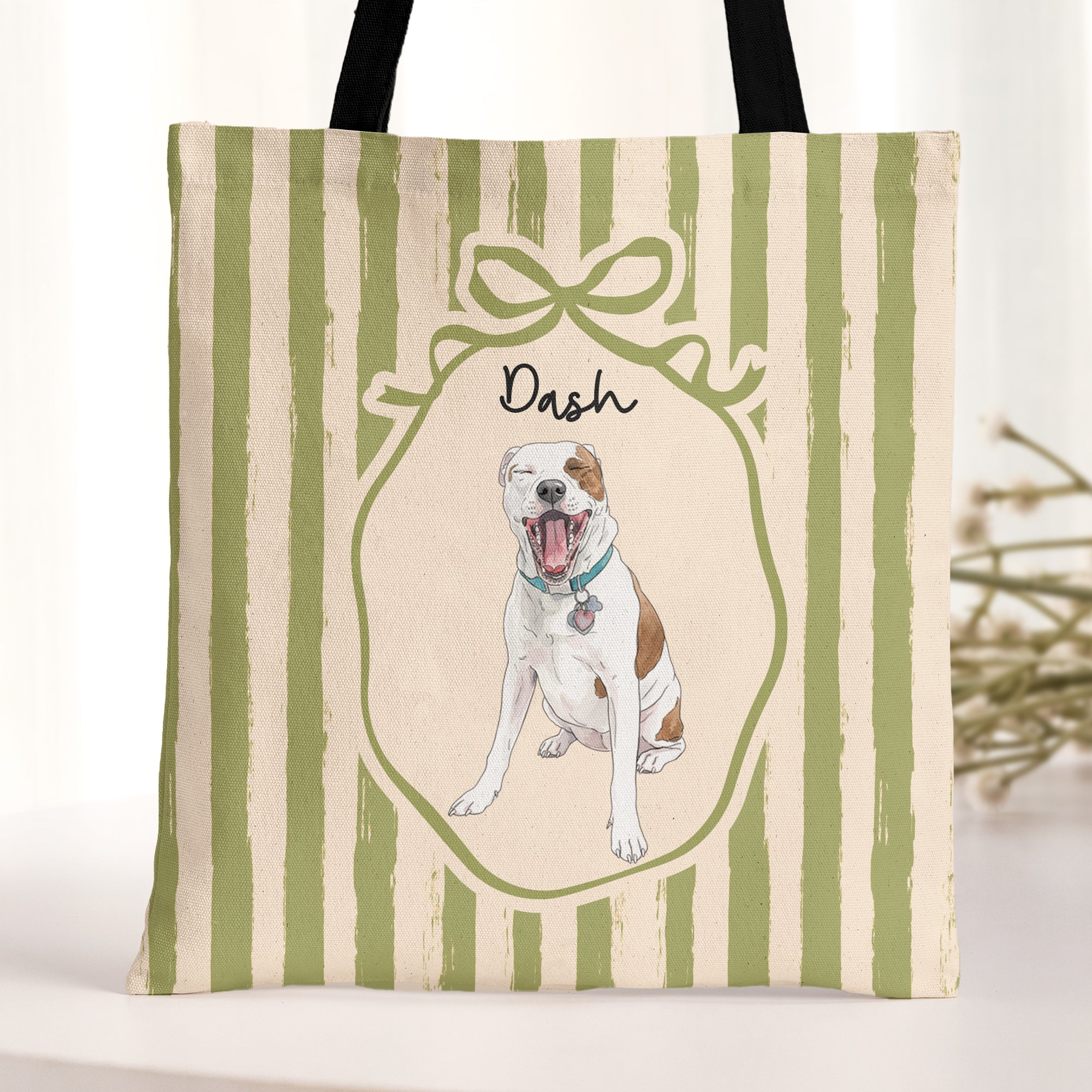 Custom Pet Portrait Watercolor Gifts For Dog Mom, Cat Mom - Personalized Tote Bag