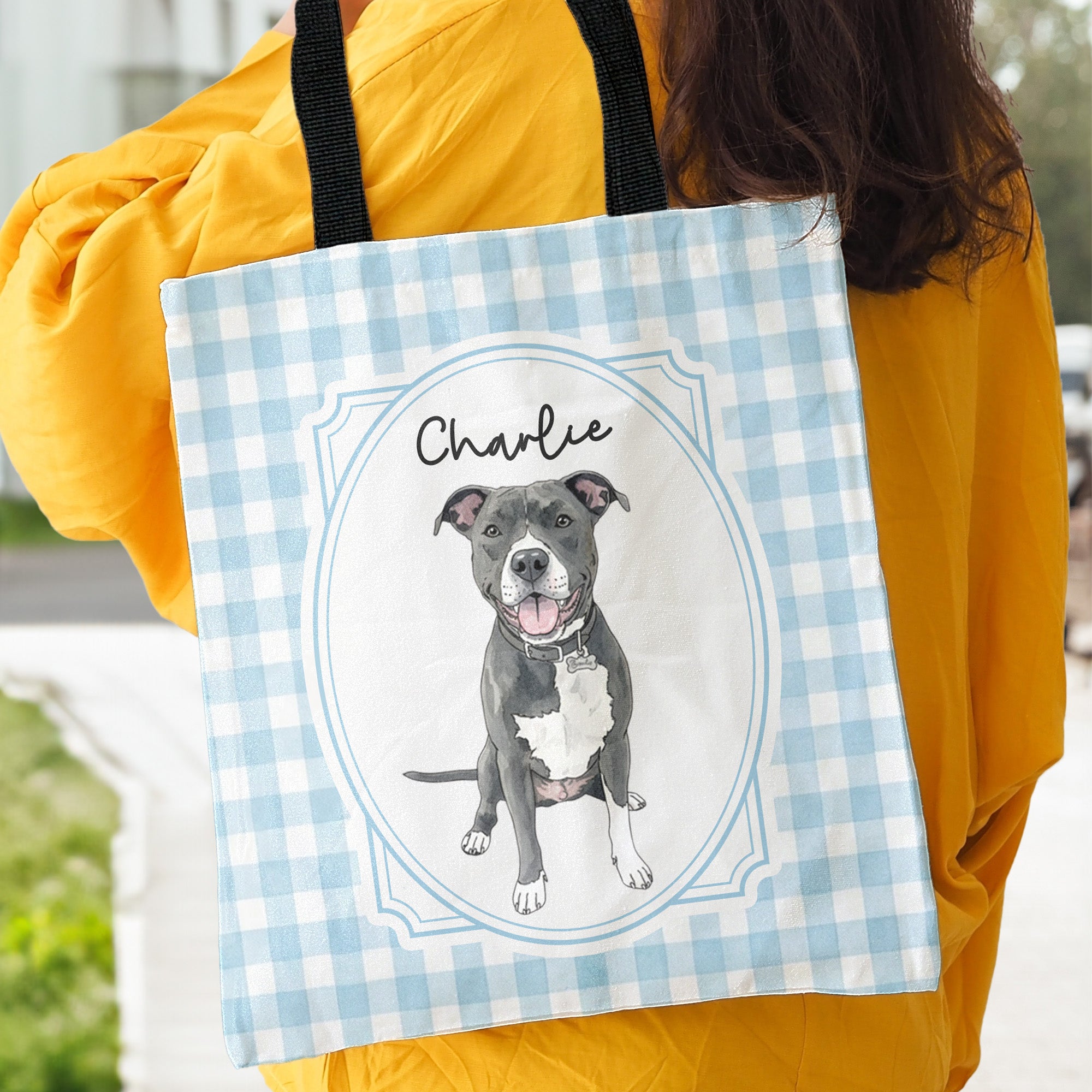 Custom Pet Portrait Watercolor Gifts For Dog Mom, Cat Mom - Personalized Tote Bag