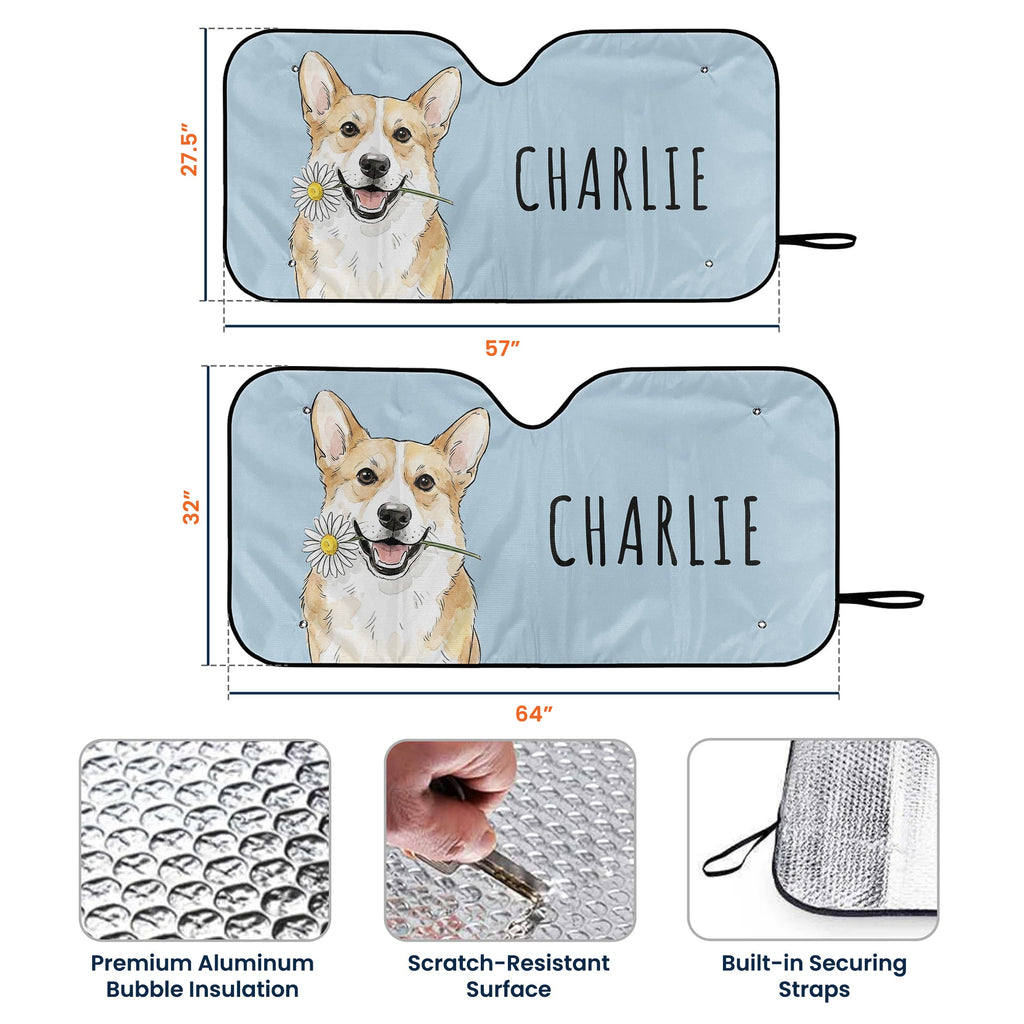 Custom Pet Portrait Watercolor - Personalized Sun Shade