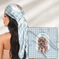 Custom Pet Portrait Watercolor Striped Patterns - Personalized Satin Scarf