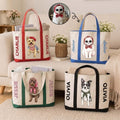 Custom Pet Portrait With Name Colorful Gift For Dog Mom, Cat Mom - Personalized Tote Bag