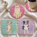 Custom Pet Portrait With Name Watercolor Art - Personalized Coaster