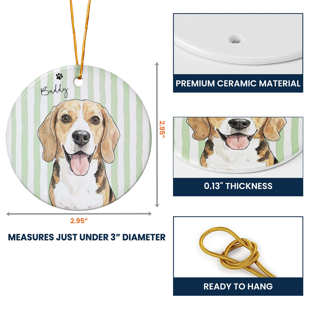 Custom Pet Watercolor Forever In My Heart Memorial Pet Loss Gifts - Personalized Ornament