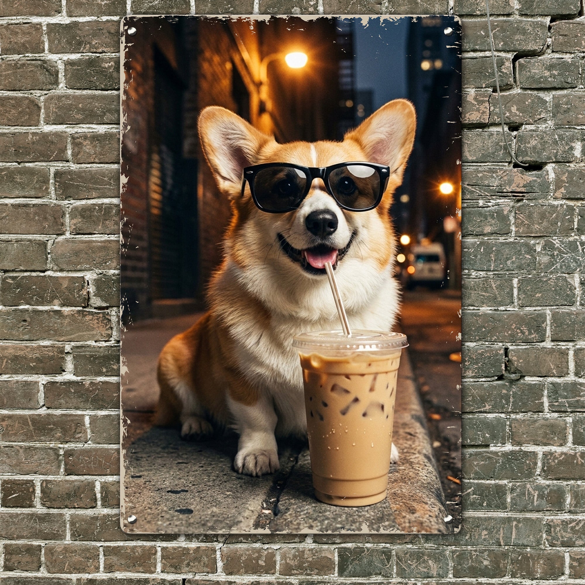 Custom Photo Cool Street Pet Portrait - Personalized Metal Sign