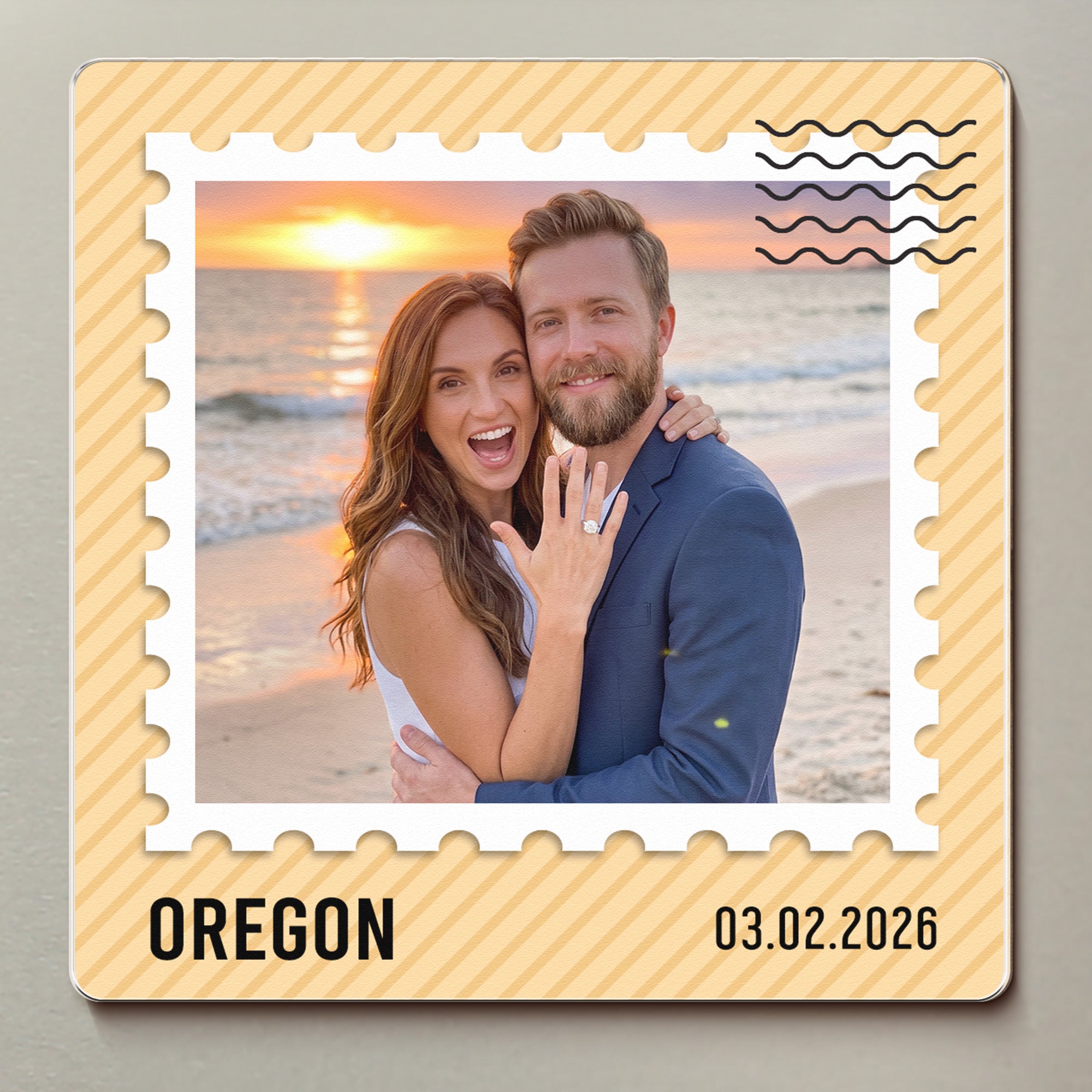 Custom Photo Couple Family Travel - Personalized Magnet