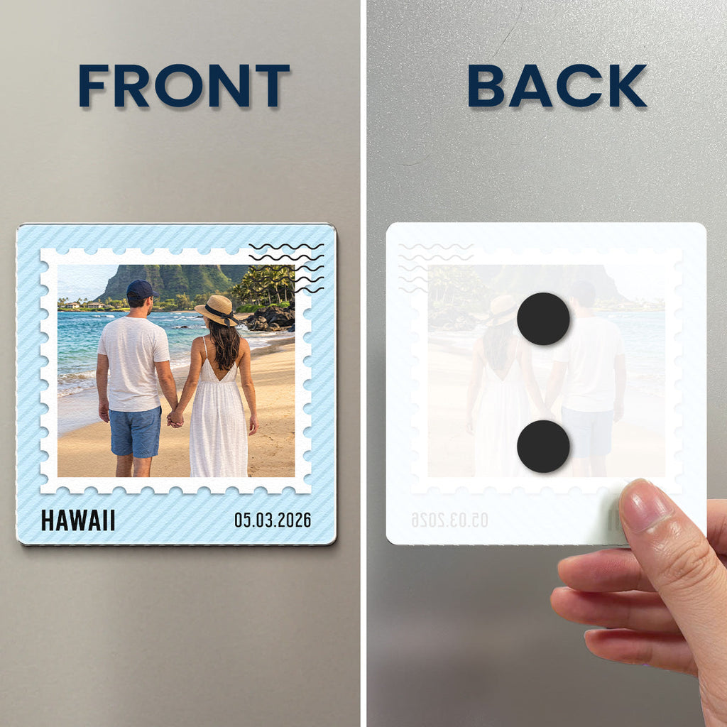 Custom Photo Couple Family Travel - Personalized Magnet