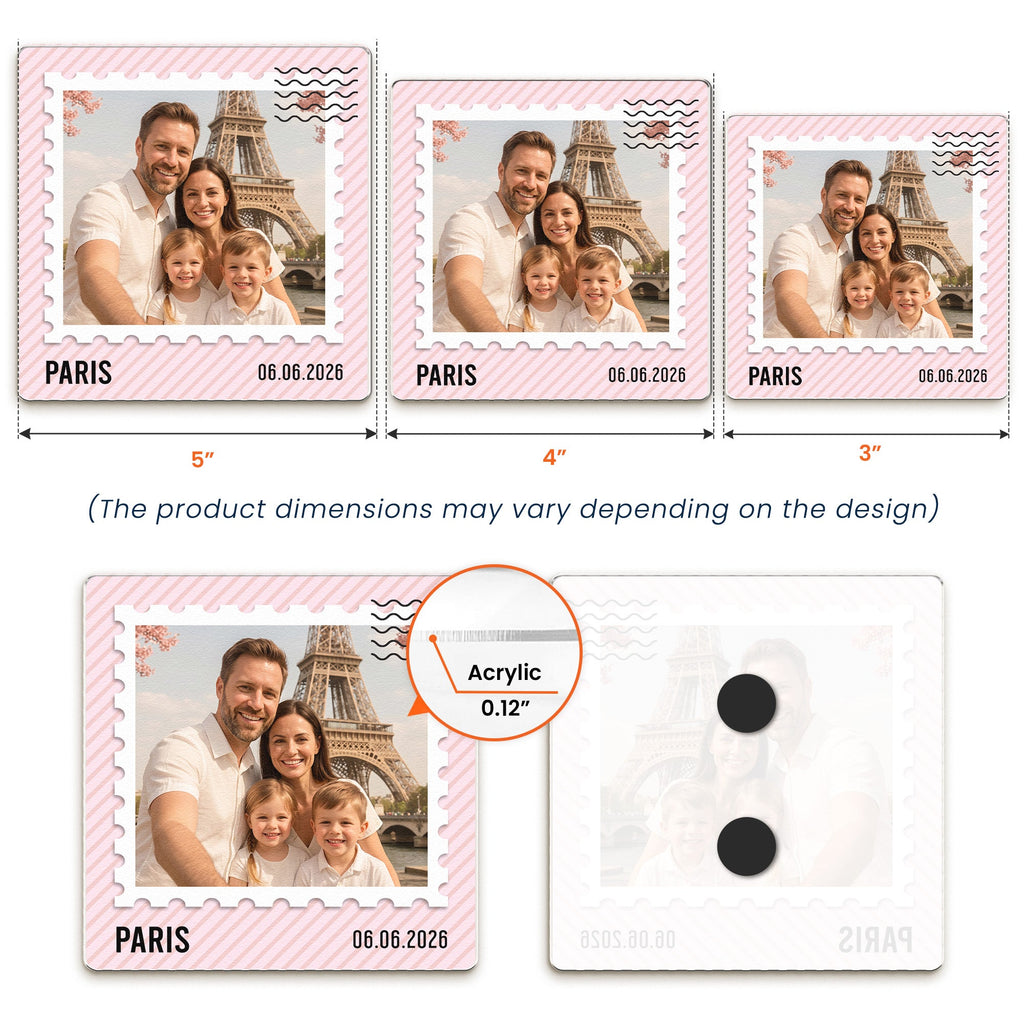 Custom Photo Couple Family Travel - Personalized Magnet