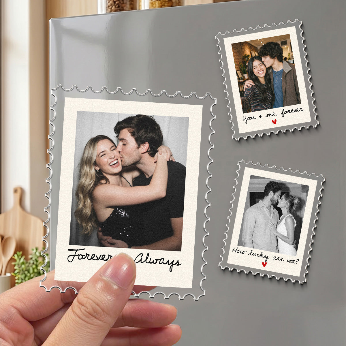 Custom Photo Couple Forever Love Anniversary Gift For Couple, Her, Him - Personalized Magnet