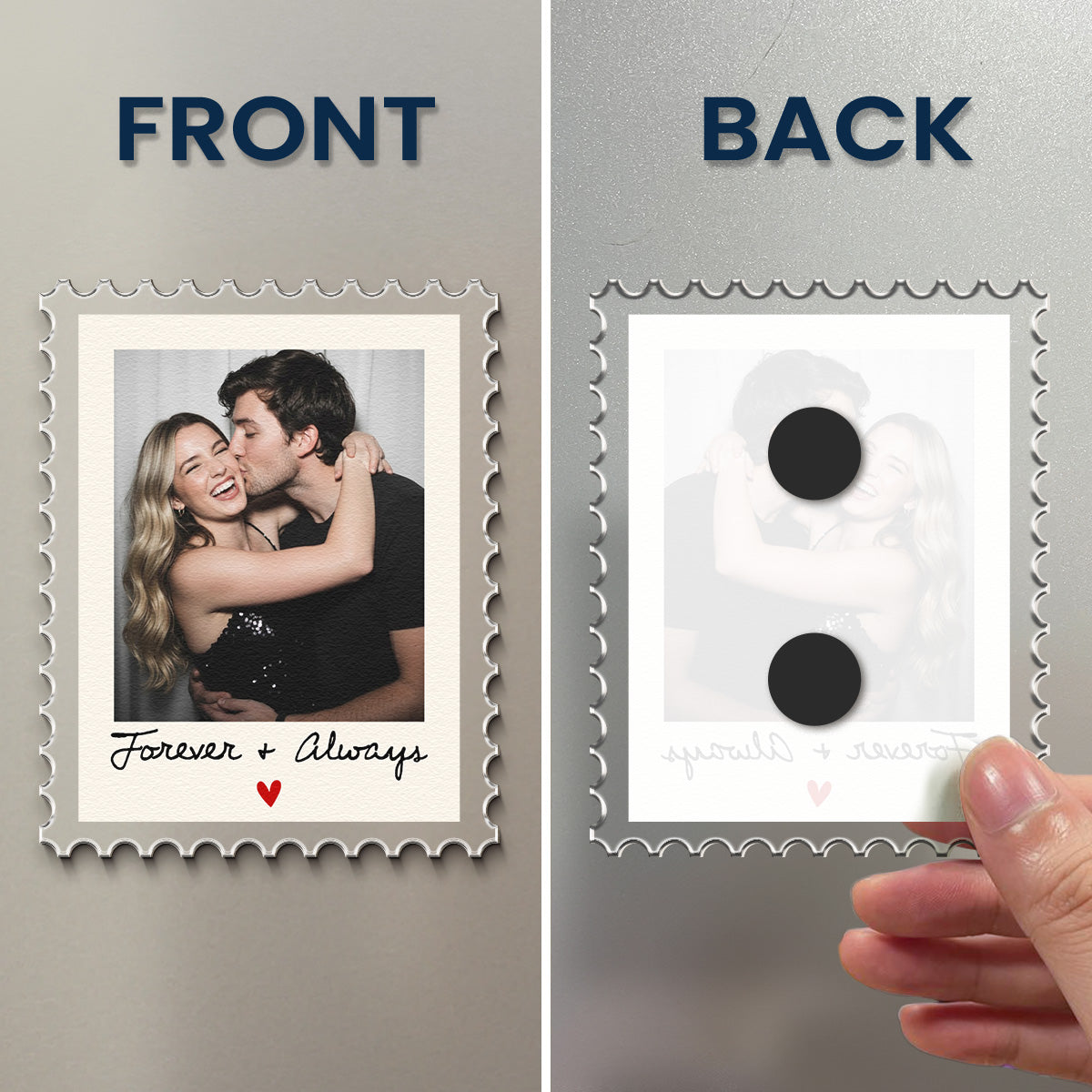 Custom Photo Couple Forever Love Anniversary Gift For Couple, Her, Him - Personalized Magnet