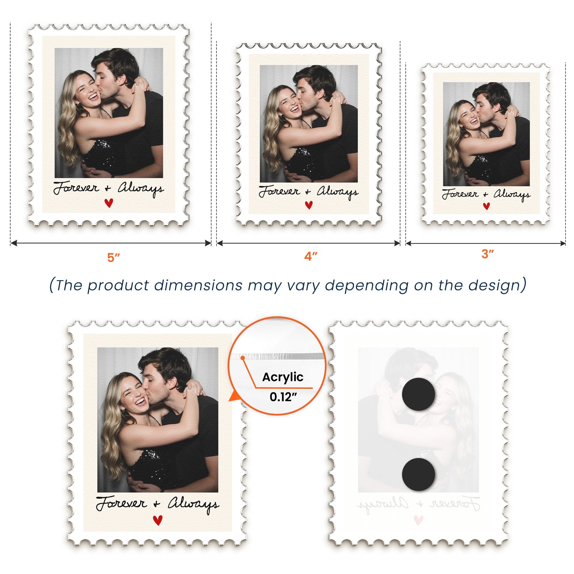 Custom Photo Couple Forever Love Anniversary Gift For Couple, Her, Him - Personalized Magnet