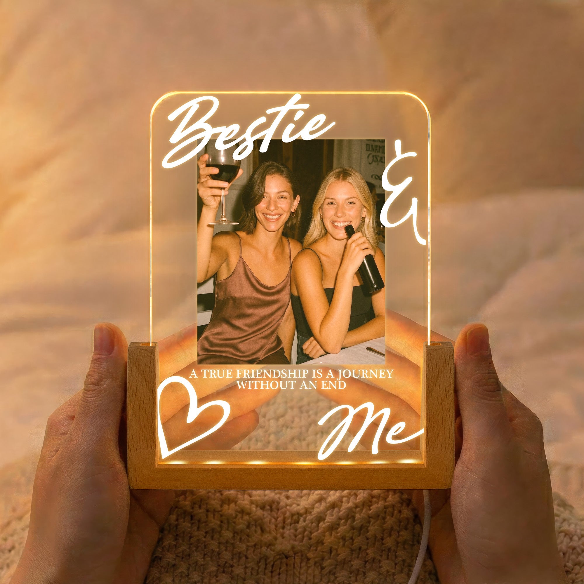 Custom Photo Friendship Gifts For Best Friends, BFF, Soul Sisters - Personalized Night Light