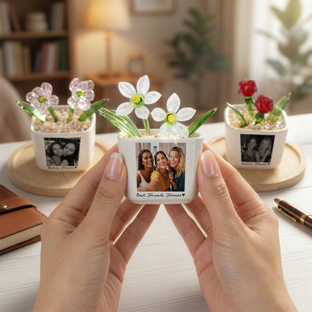 Custom Photo Friendship Gifts Thank You Gifts For Her, Friends - Personalized Plant Pot