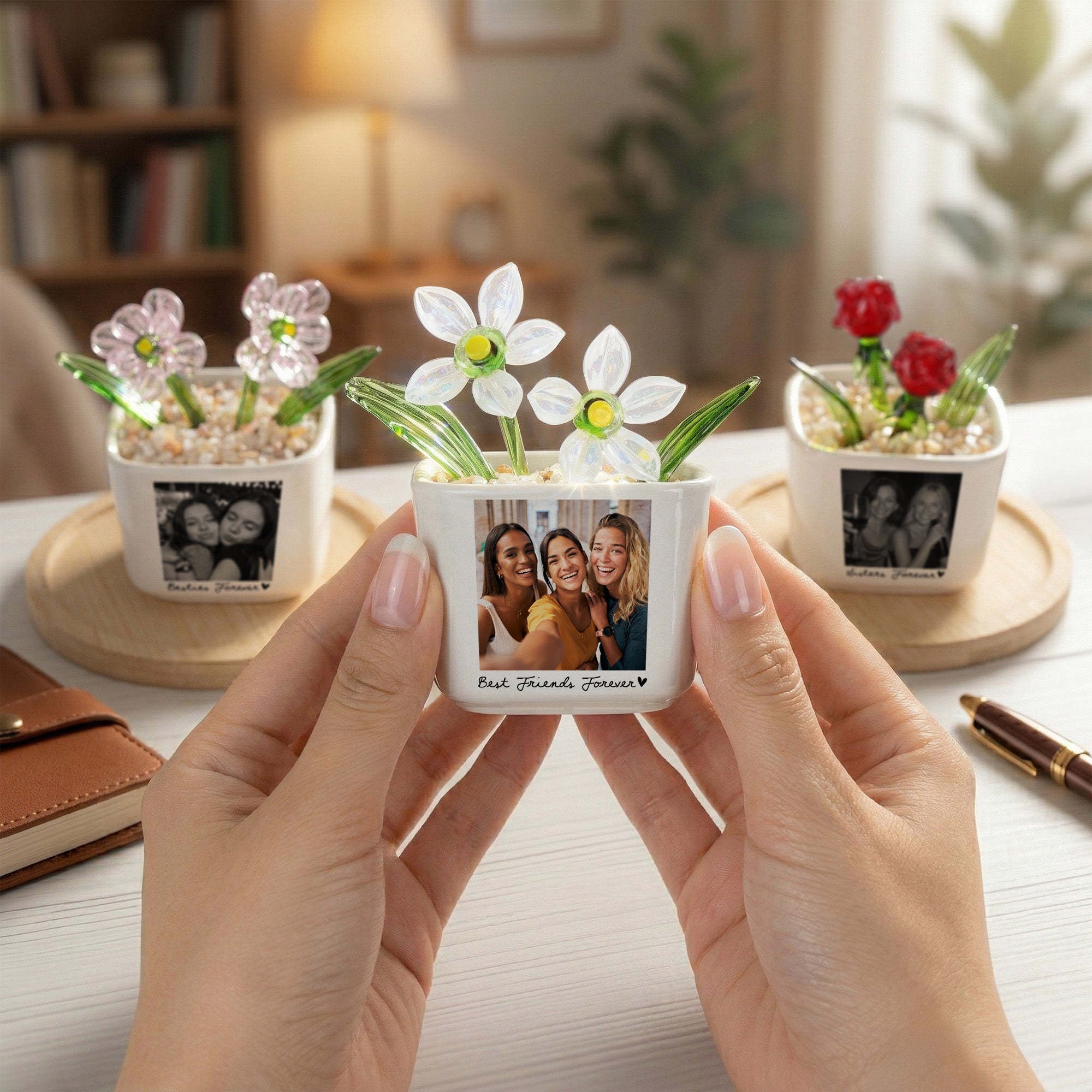 Custom Photo Friendship Gifts Thank You Gifts For Her, Friends - Personalized Plant Pot