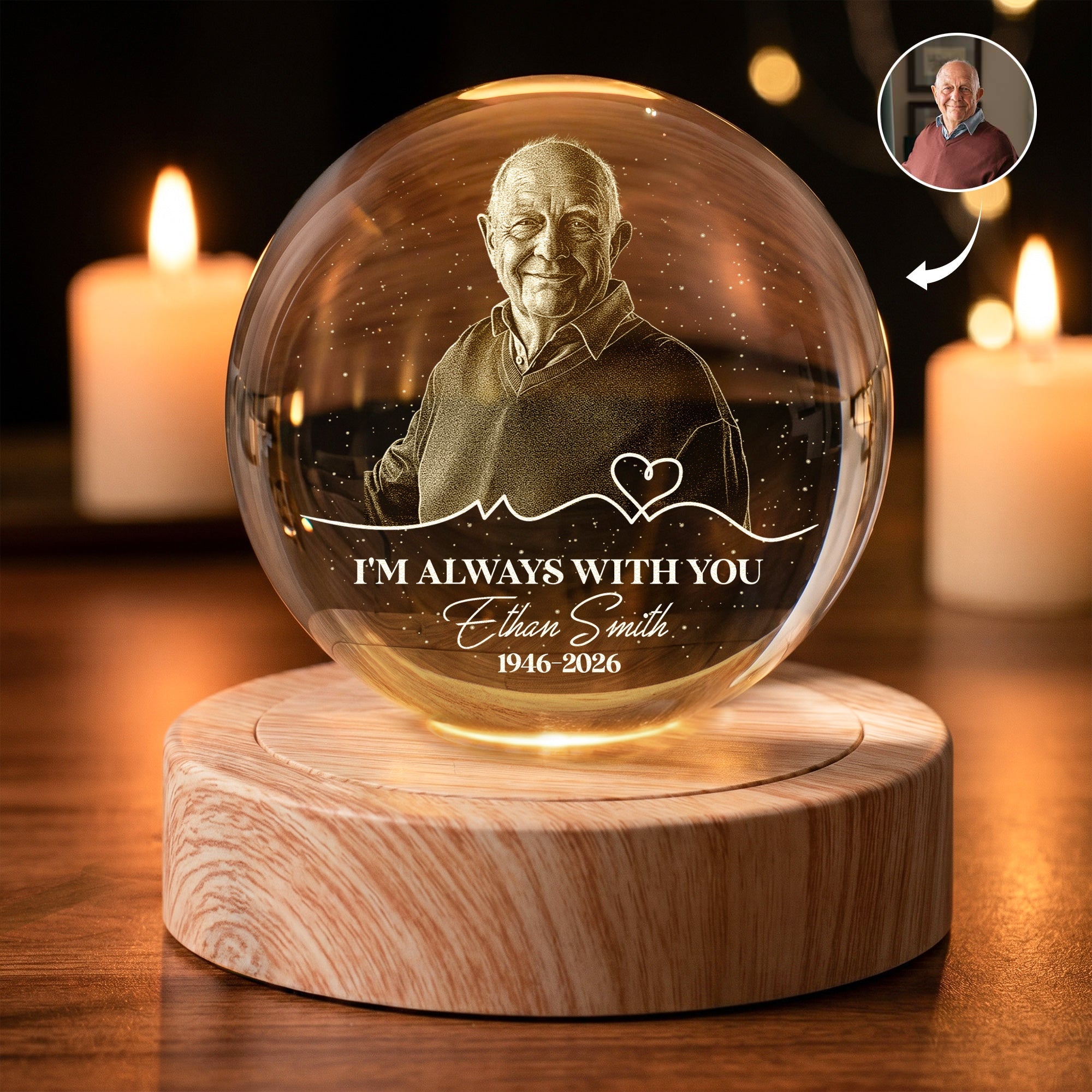 Custom Photo Memorial Gifts I'm Always With You - Personalized Night Light