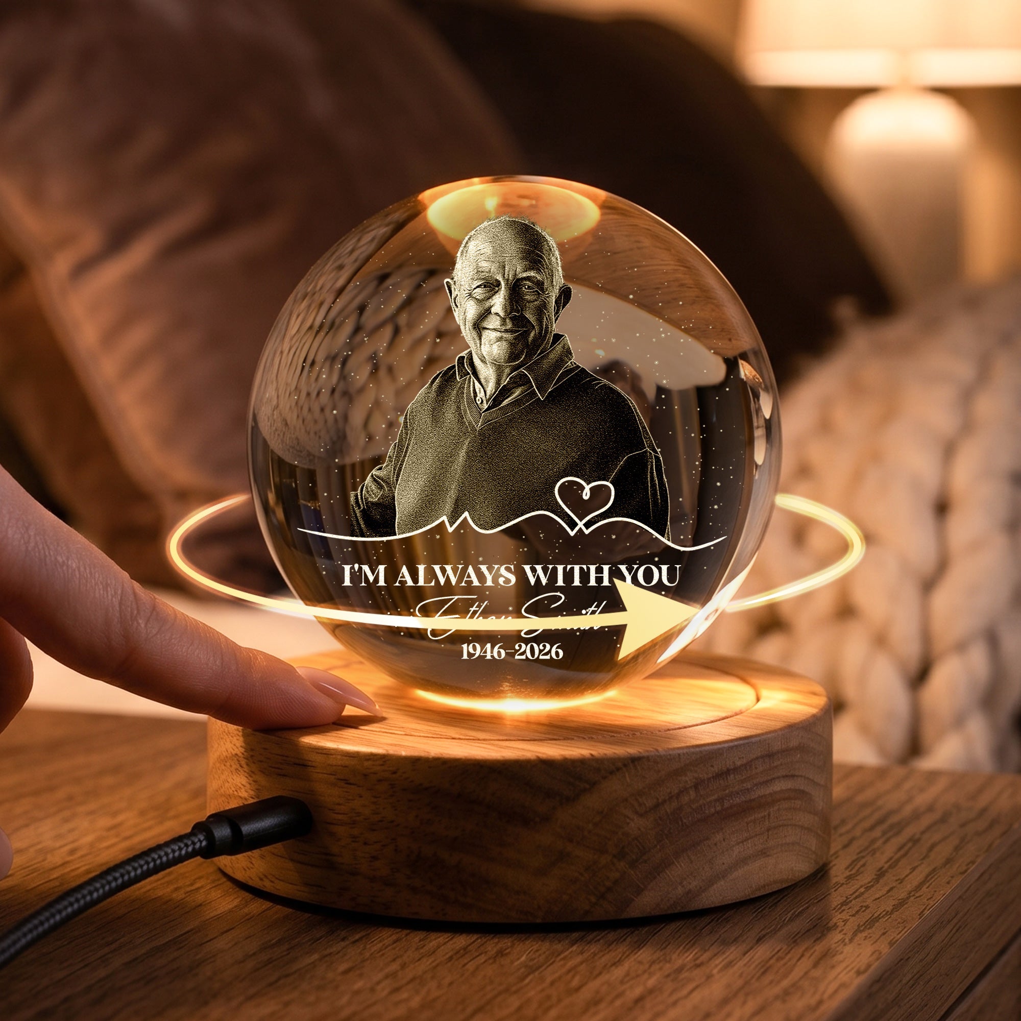 Custom Photo Memorial Gifts I'm Always With You - Personalized Night Light