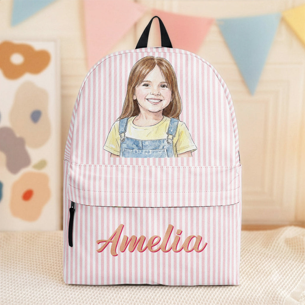 Custom Photo & Name Back To School Gift For Son, Daughter, Grandkids - Personalized Backpack