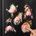 Custom Photo Pet, Cute Dog, Cat 3D Squishy Pink Butt - Personalized Fridge Magnet