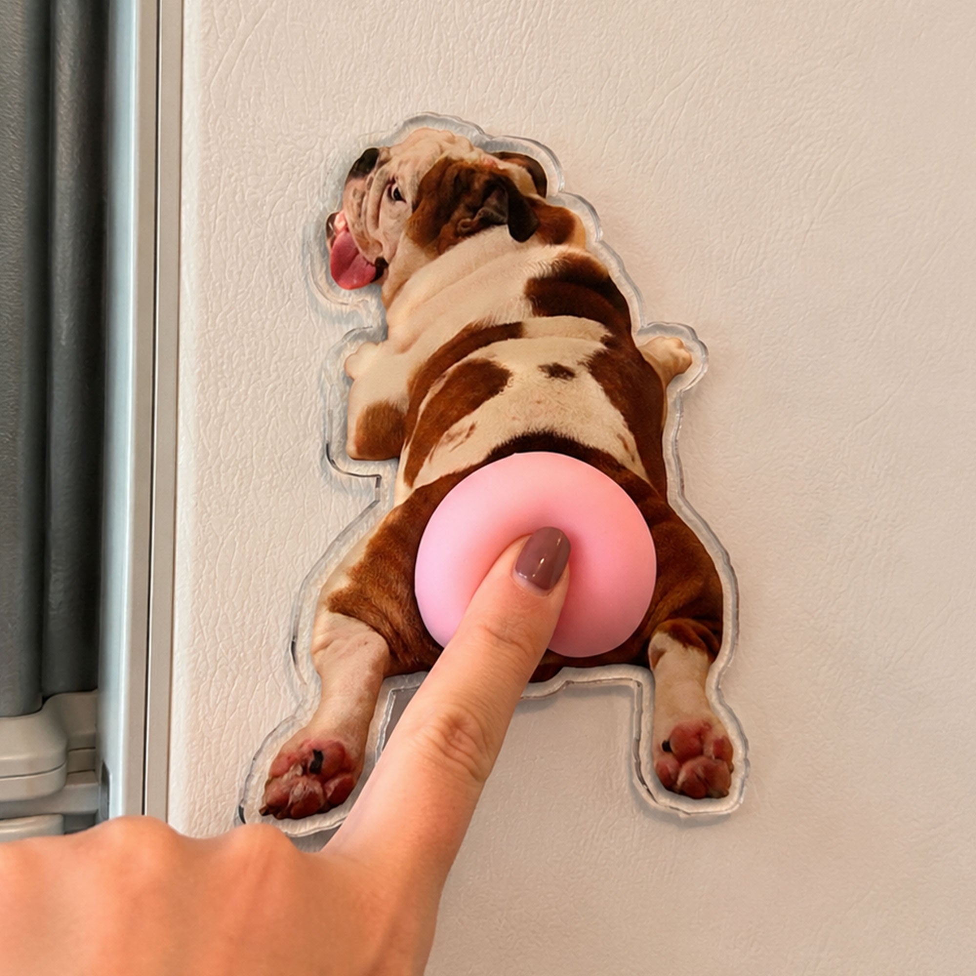 Custom Photo Pet, Cute Dog, Cat 3D Squishy Pink Butt - Personalized Fridge Magnet