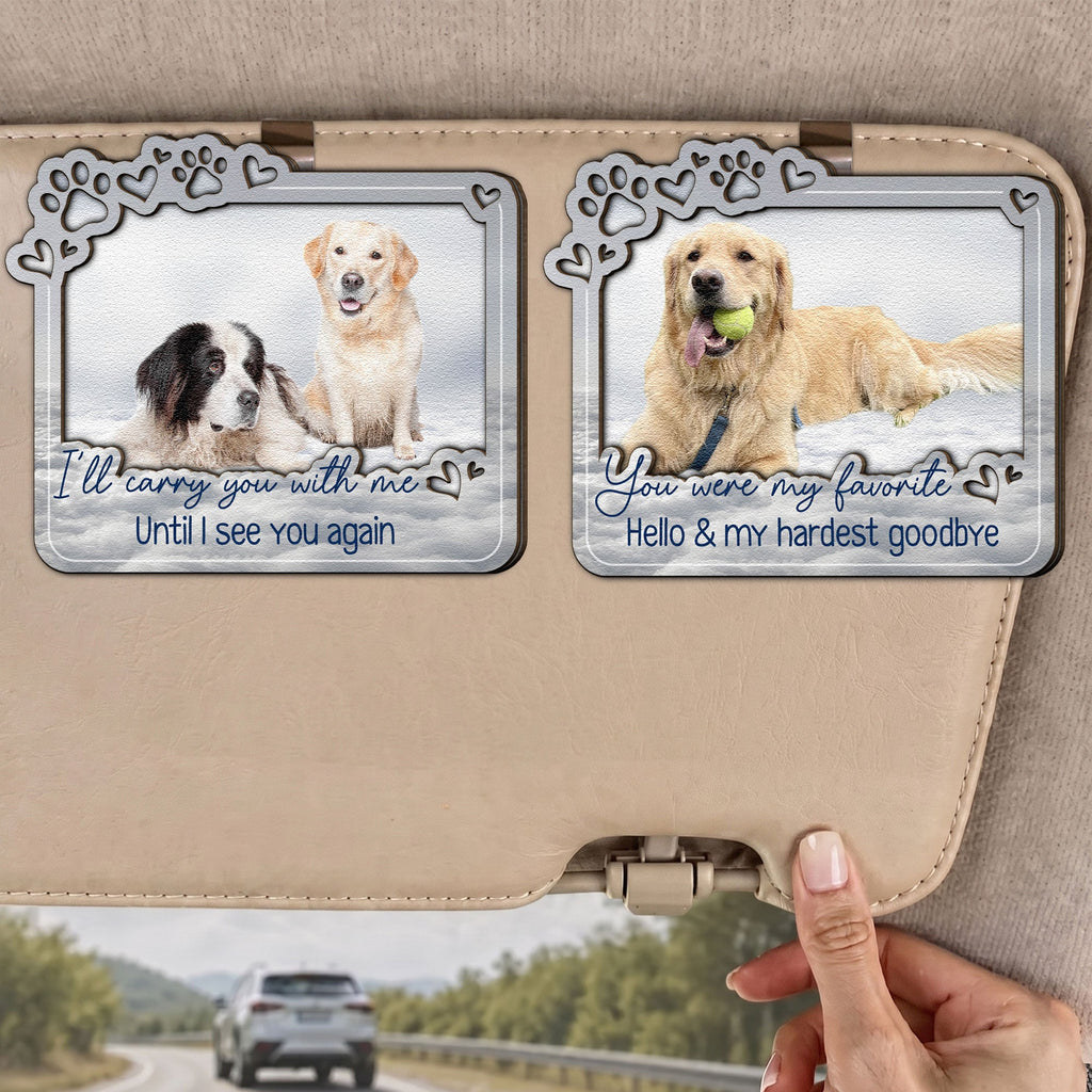 Custom Photo Pet Loss Forever In My Heart - Personalized Car Visor Clip