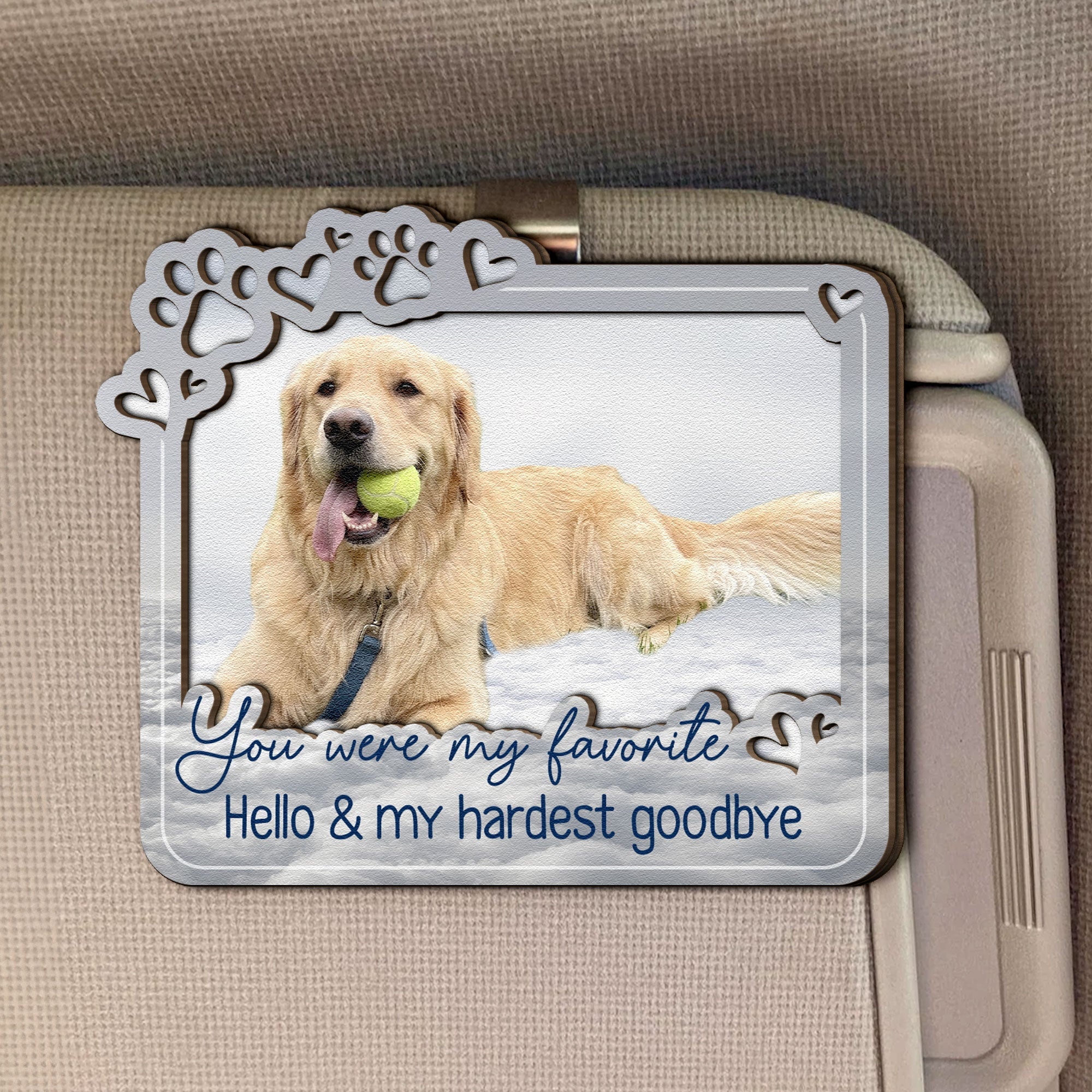 Custom Photo Pet Loss Forever In My Heart - Personalized Car Visor Clip