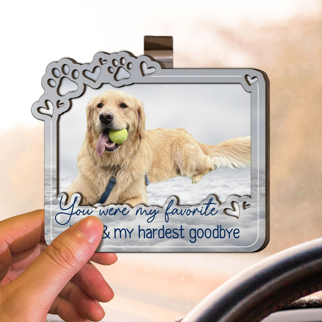 Custom Photo Pet Loss Forever In My Heart - Personalized Car Visor Clip