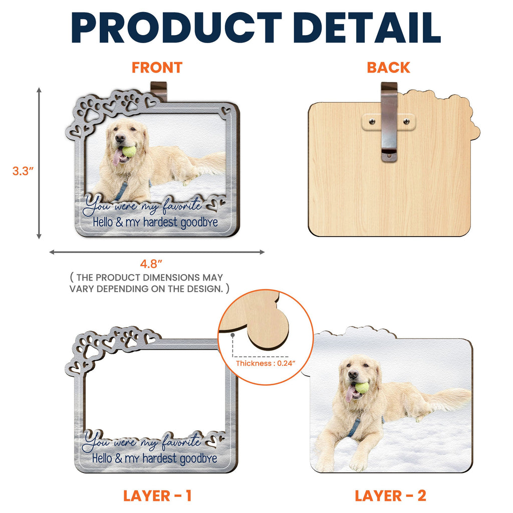 Custom Photo Pet Loss Forever In My Heart - Personalized Car Visor Clip