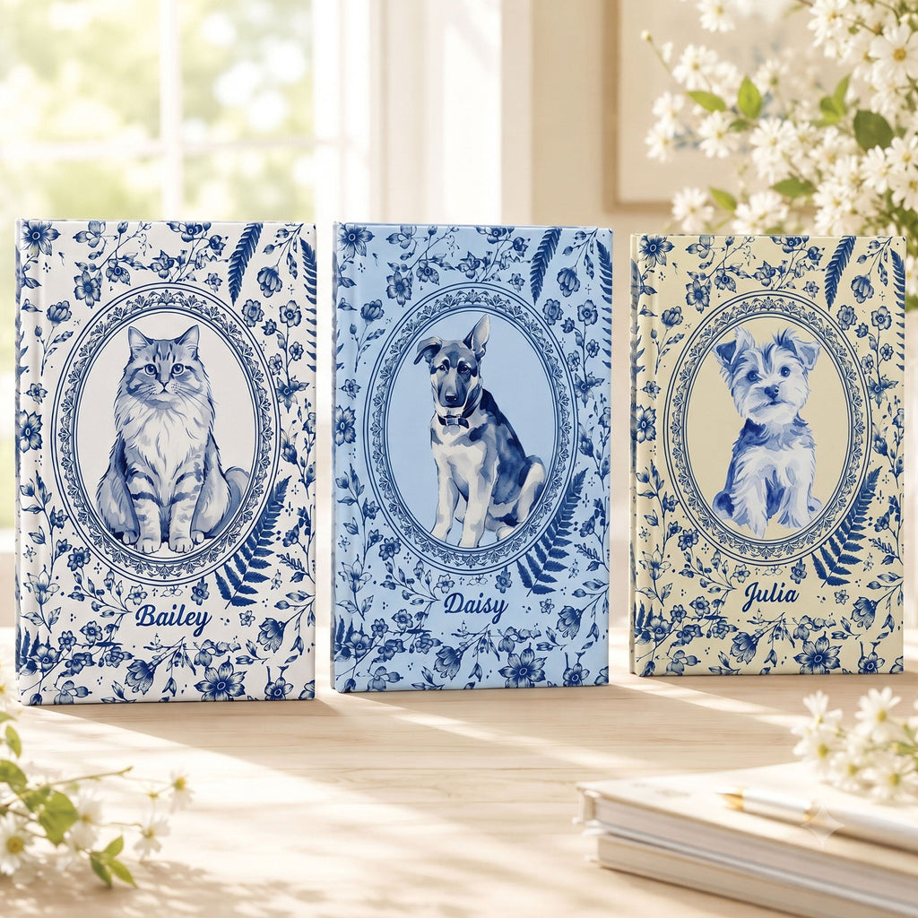 Custom Photo Pet Portrait Watercolor - Personalized Journal