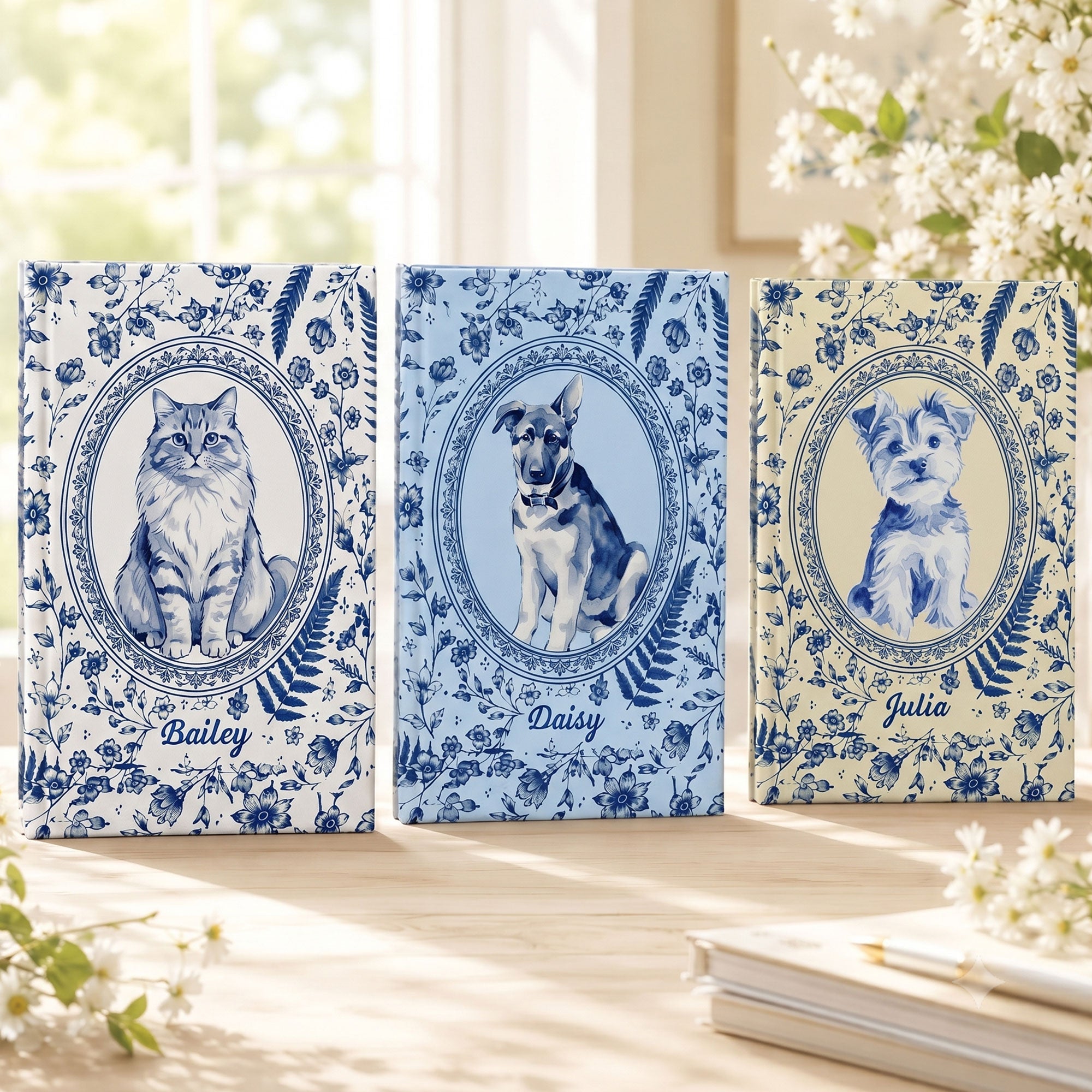 Custom Photo Pet Portrait Watercolor - Personalized Journal